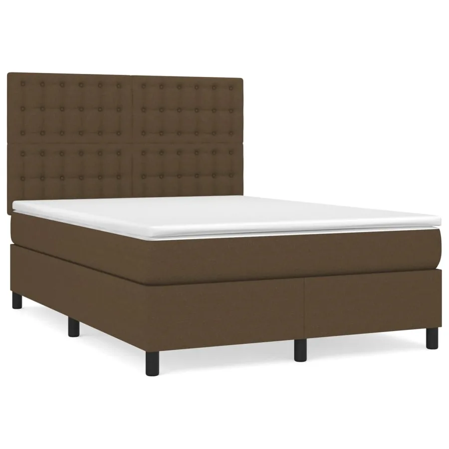 Sommier à lattes de lit avec matelas Marron foncé 140x200 cm - 2