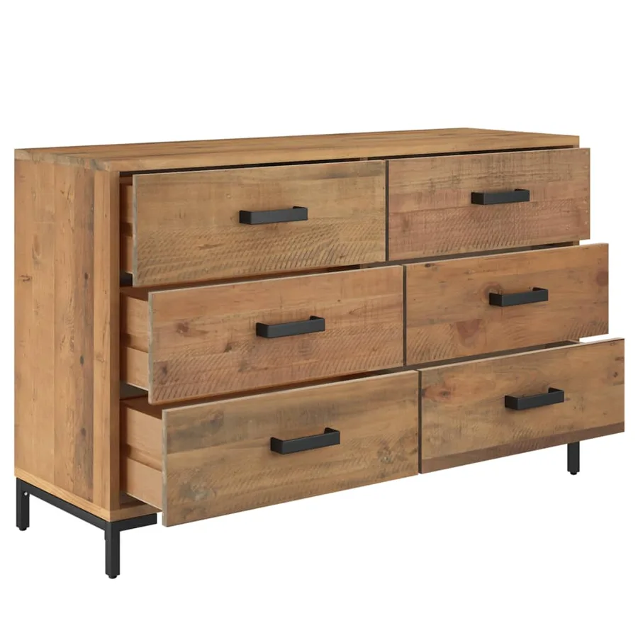 Buffet Marron 110x35x70 cm Bois de pin massif - 4