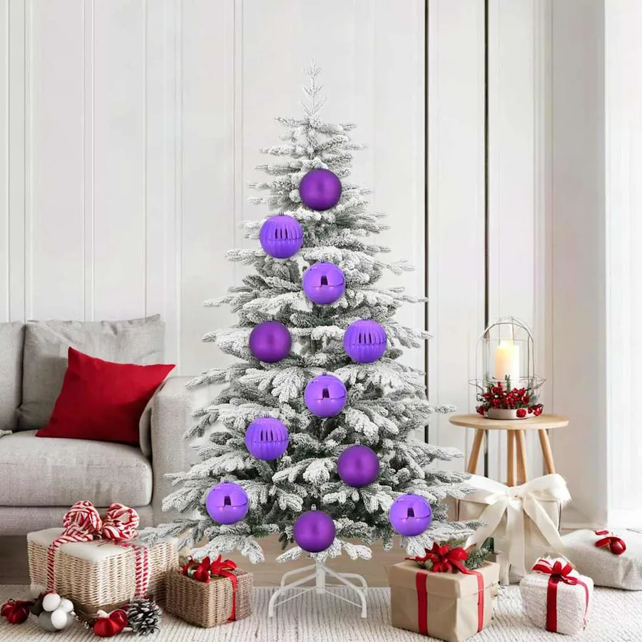Ensemble de Boules de Noël XL 9 pcs Lilas Ø 15 cm Plastique LED