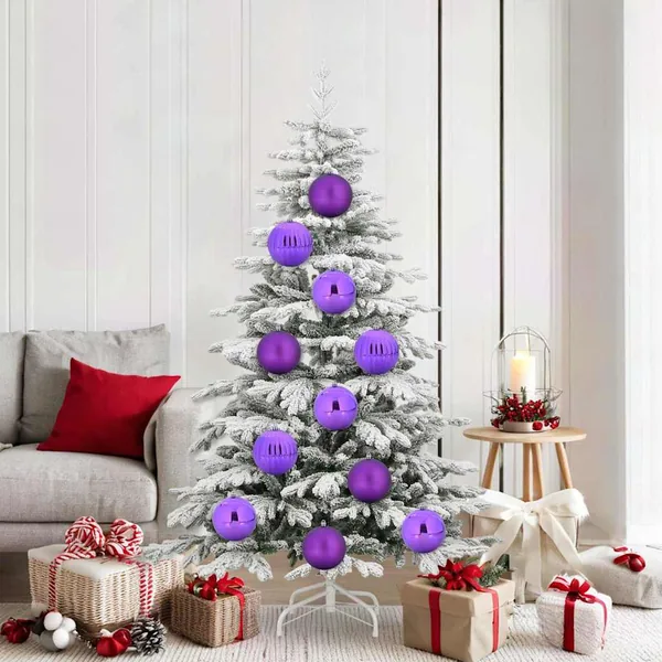 Ensemble de Boules de Noël XL 9 pcs Lilas Ø 15 cm Plastique LED