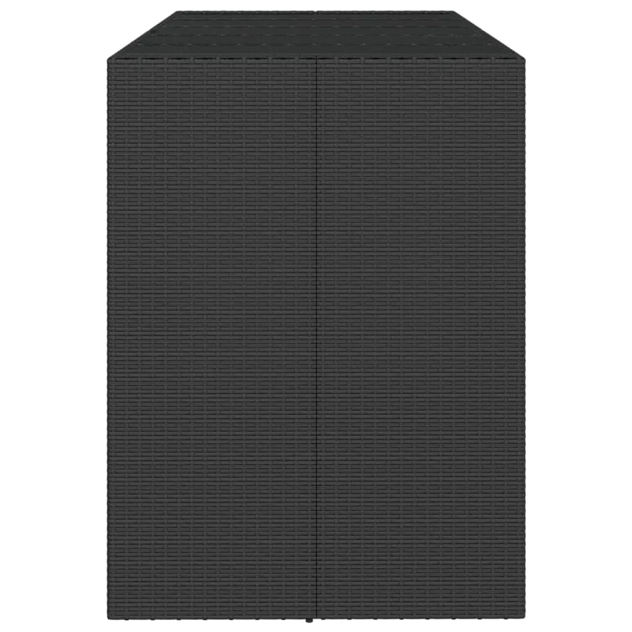 Table de bar et dessus en verre noir 185x80x110 cm poly rotin - 4