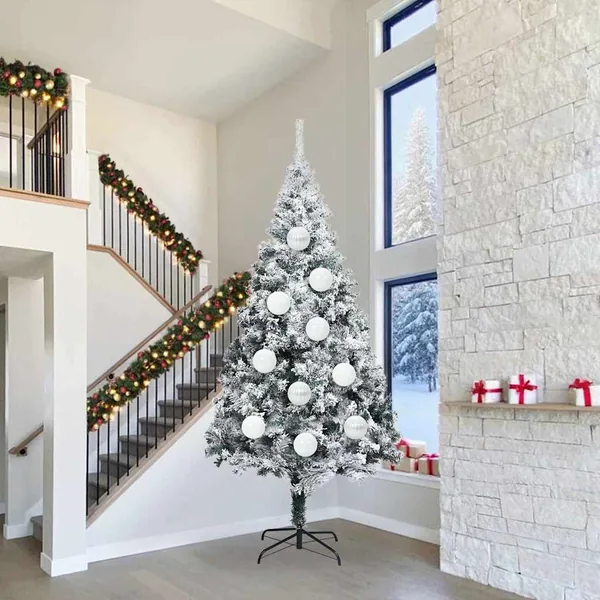 Set de Boules de Noël XXL 4 pcs Blanc Ø 20 cm Plastique LED