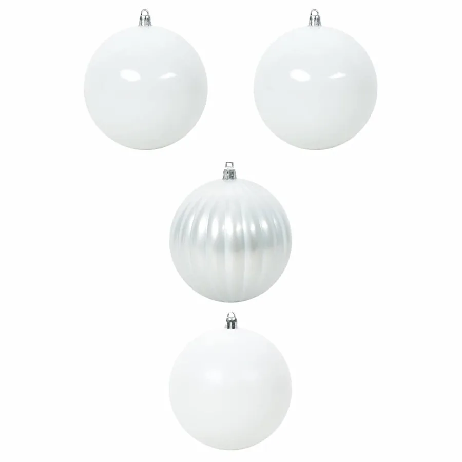 Set de Boules de Noël XXL 4 pcs Blanc Ø 20 cm Plastique LED - 2