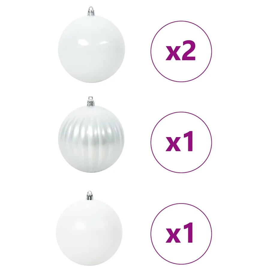 Set de Boules de Noël XXL 4 pcs Blanc Ø 20 cm Plastique LED - 3