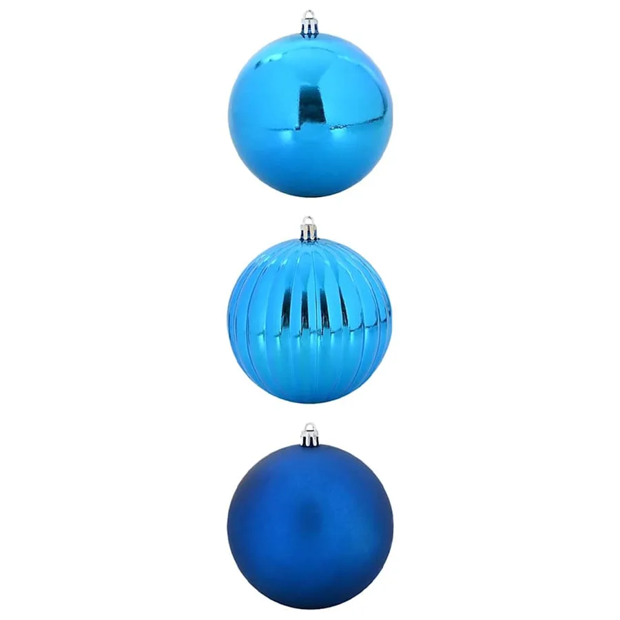 Ensemble de Boules de Noël XXL 3 pcs Bleu Ø 25 cm Plastique LED - 2