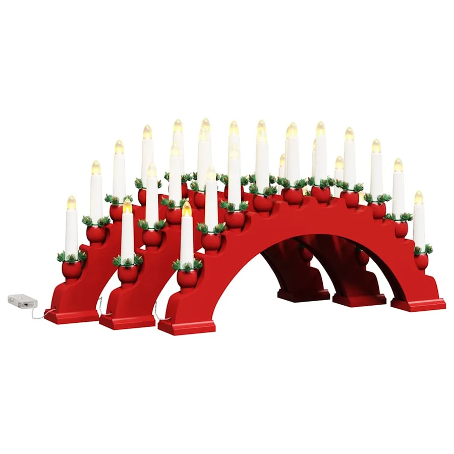Arche de Bougies de Noël avec 10 Bougies LED 3 pcs Rouge - 2