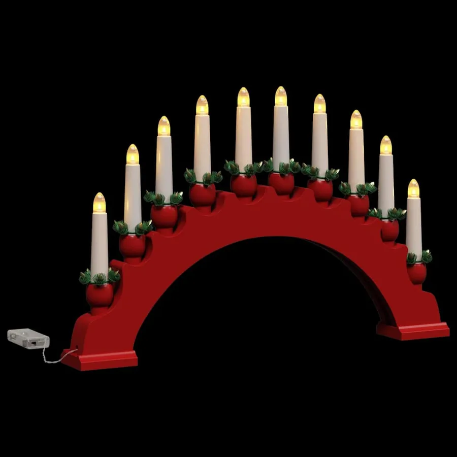 Arche de Bougies de Noël avec 10 Bougies LED 3 pcs Rouge - 5