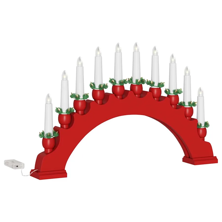 Arche de Bougies de Noël avec 10 Bougies LED 3 pcs Rouge - 6