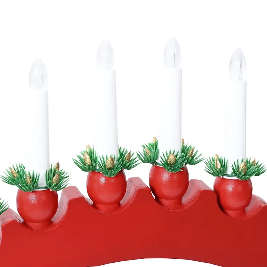 Arche de Bougies de Noël avec 10 Bougies LED 3 pcs Rouge - 8