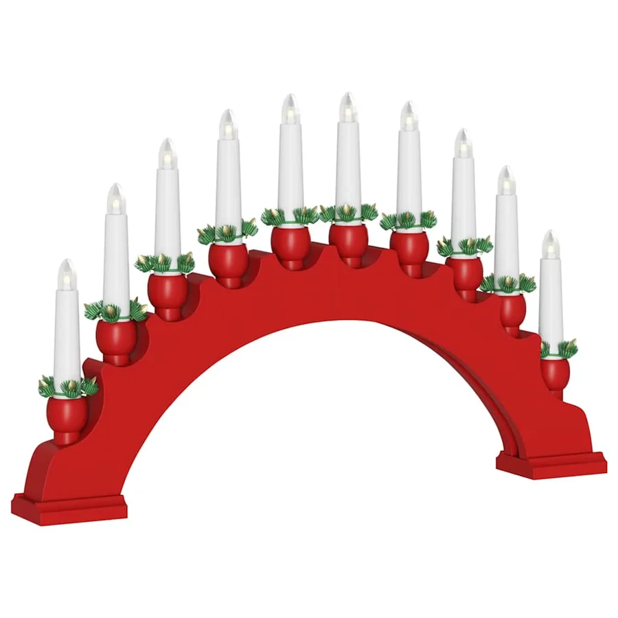 Arche de Bougies de Noël avec 10 Bougies LED 3 pcs Rouge - 9