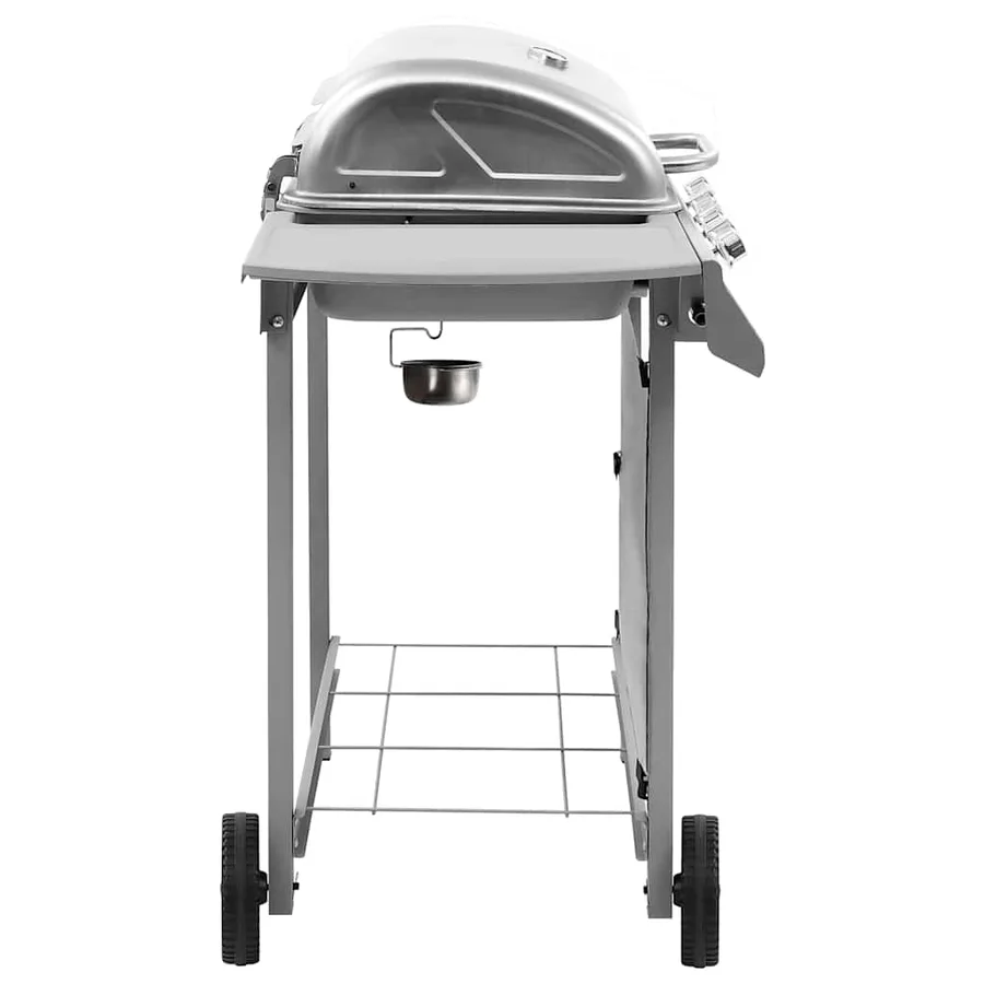 Barbecue gril à gaz avec 4 brûleurs argenté - 3