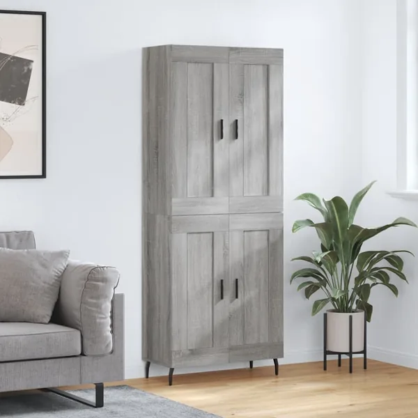 Buffet haut Sonoma gris 69,5x34x180 cm Bois d'ingénierie