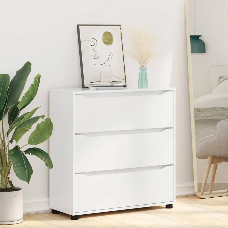 Armoire de rangement Blanc brillant 80 x 31 x 81 cm - 6