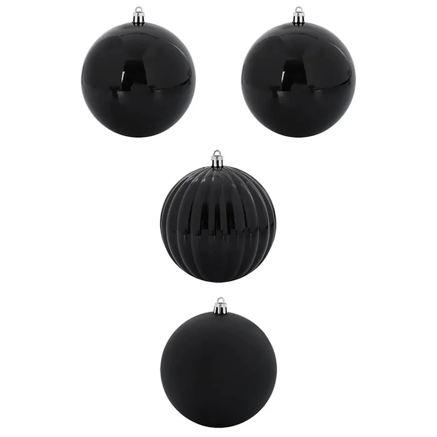 Ensemble de Boules de Noël XXL 4 pcs Noir Ø 20 cm Plastique LED - 2