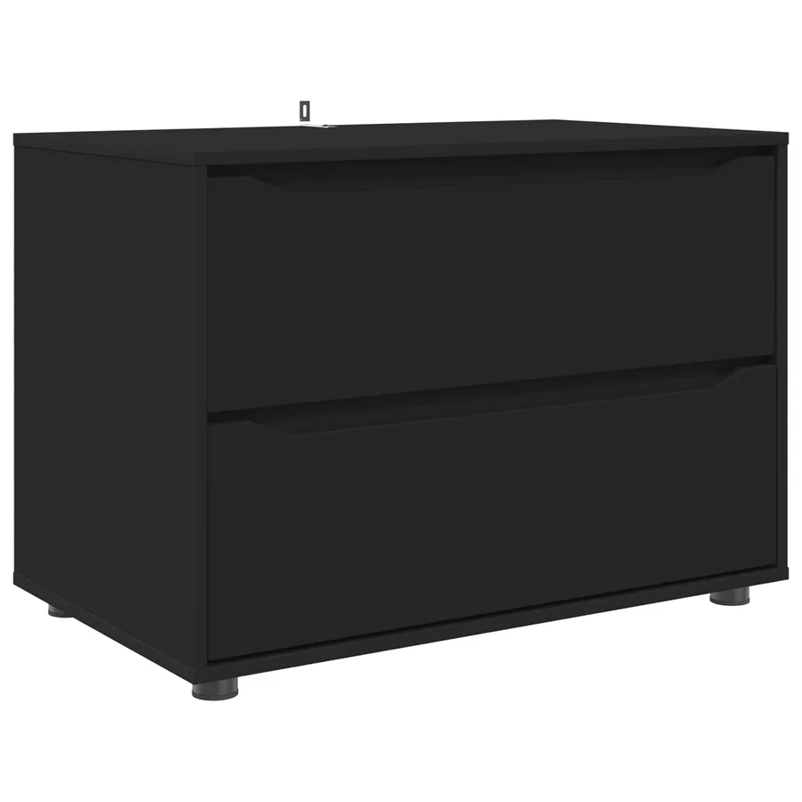 Armoire de rangement Noir 80 x 48 x 57 cm Bois d'ingénierie - 2