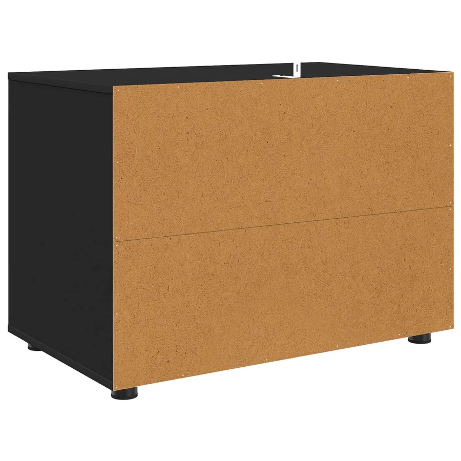 Armoire de rangement Noir 80 x 48 x 57 cm Bois d'ingénierie - 8