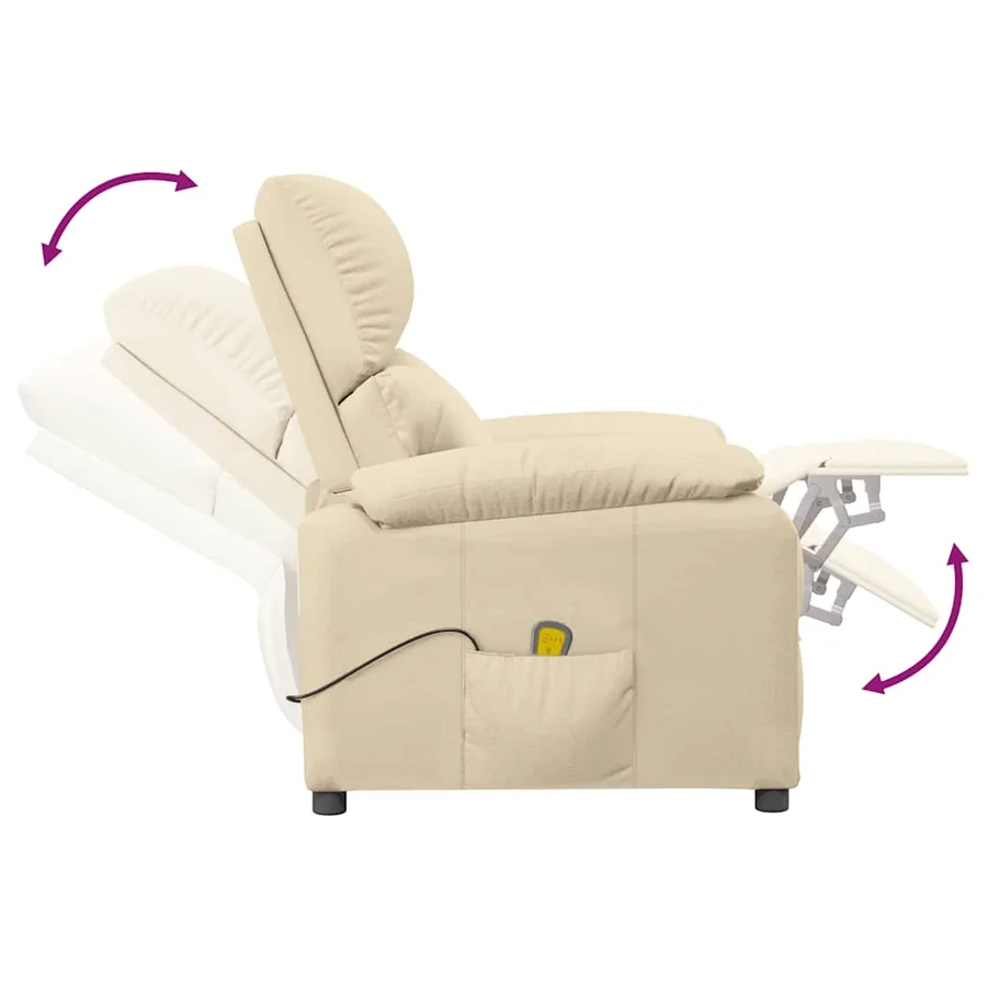 Fauteuil de massage Crème Tissu - 7