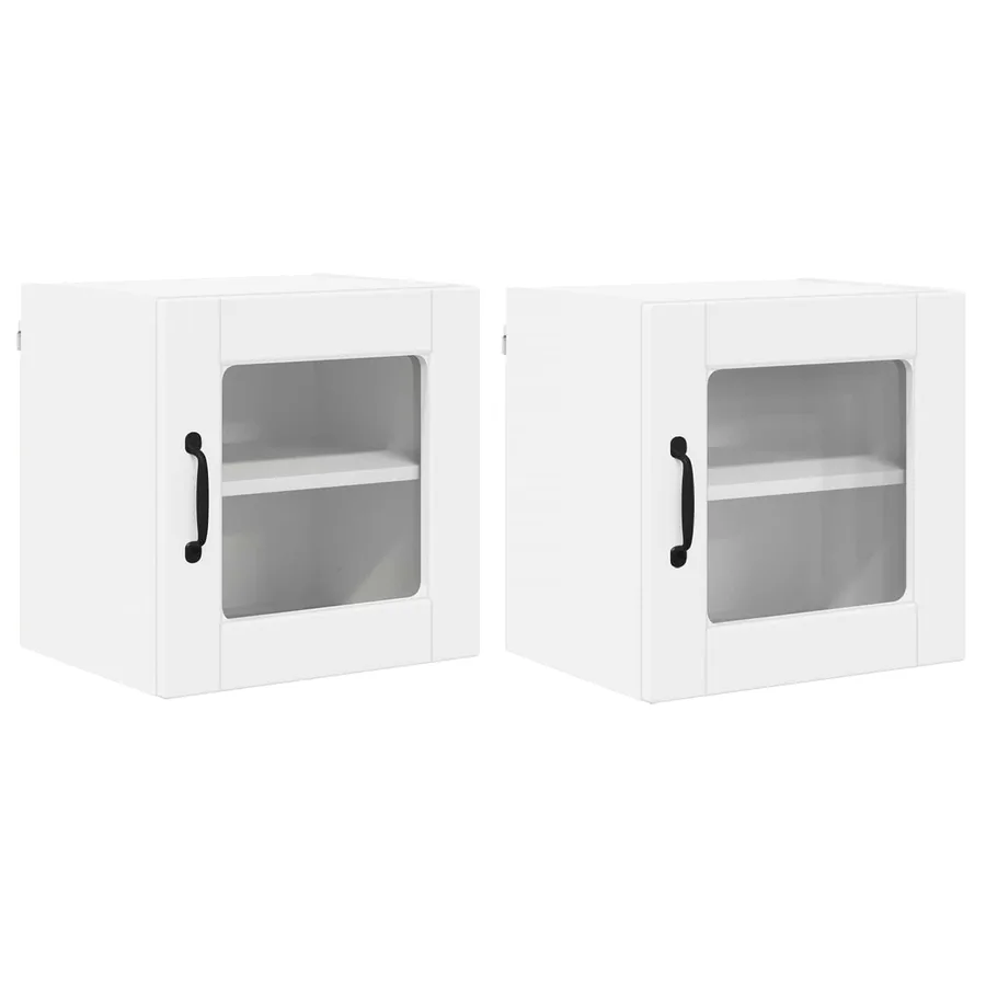 Cabinet en verre mural PORTO 2 pcs Blanc 40 x 31 x 40 cm - 2