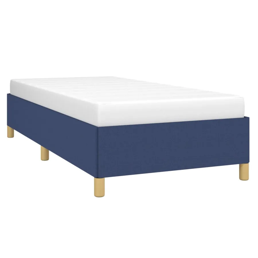 Cadre de lit sans matelas bleu 100x200 cm tissu - 3