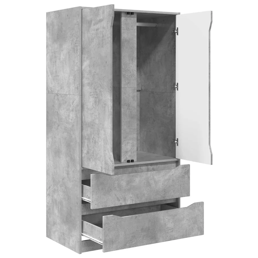 Armoire Gris Béton 79,5 x 49 x 156 cm Bois d’ingénierie - 5