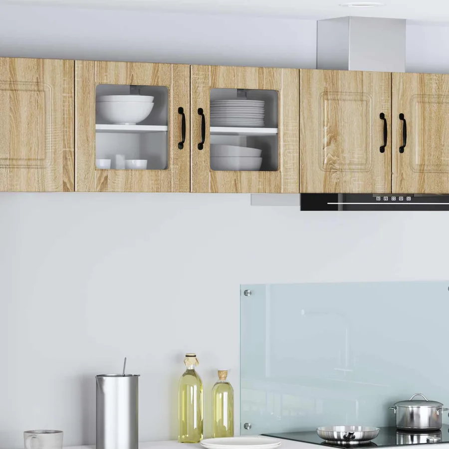 Cabinet en verre mural PORTO 2 pcs Chêne Sonoma 40 x 31 x 40 cm