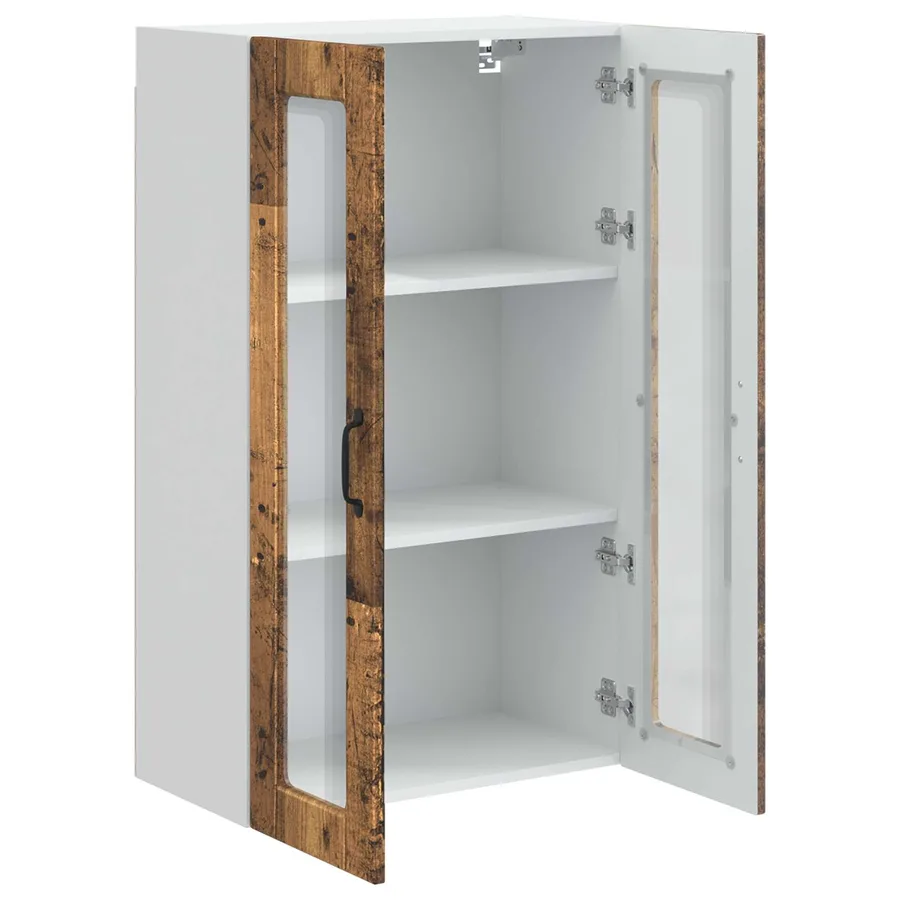 Cabinet en verre mural PORTO Bois ancien 60 x 31 x 100 cm - 5