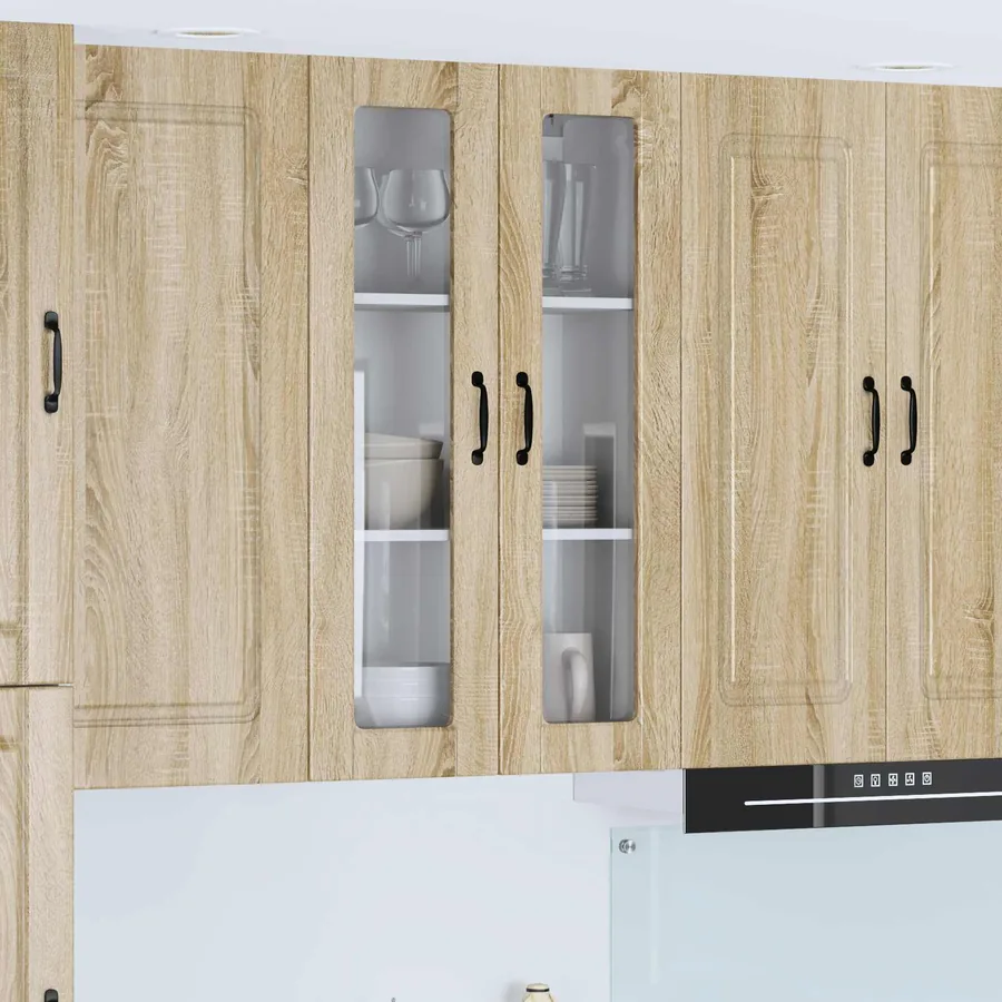 Cabinet en verre mural PORTO Chêne Sonoma 60 x 31 x 100 cm