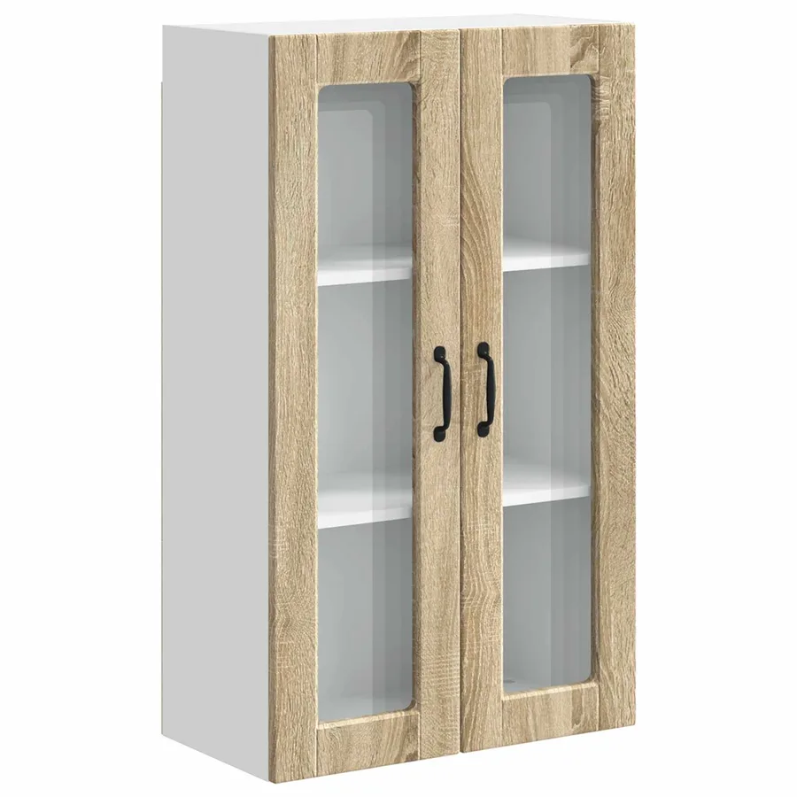 Cabinet en verre mural PORTO Chêne Sonoma 60 x 31 x 100 cm - 2