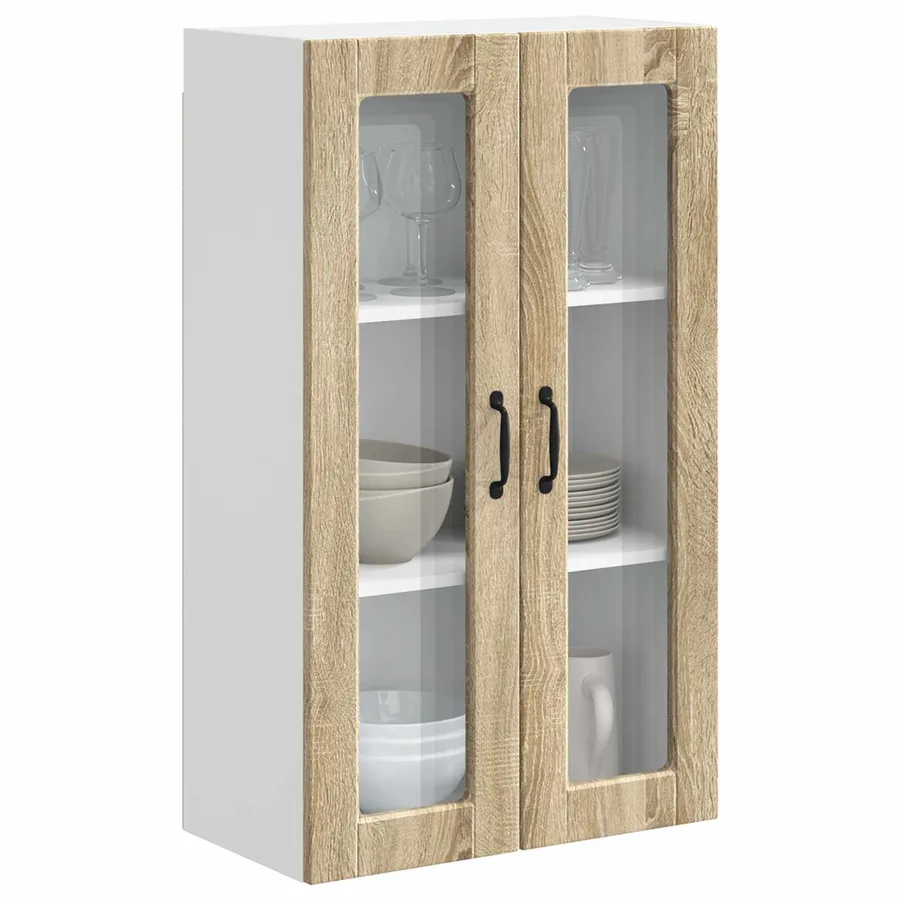 Cabinet en verre mural PORTO Chêne Sonoma 60 x 31 x 100 cm - 3