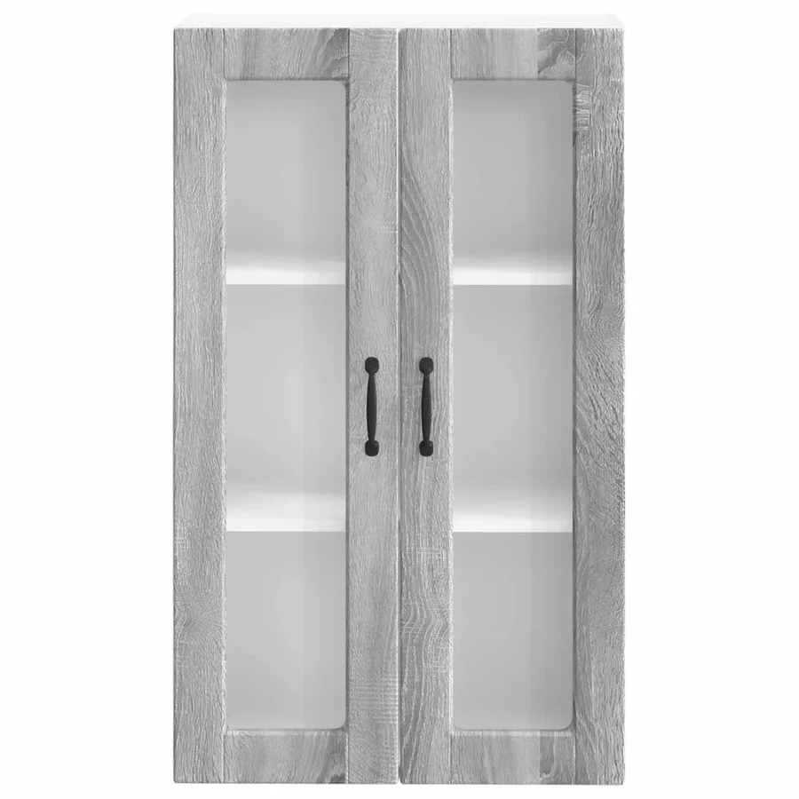 Cabinet en verre mural PORTO Gris Sonoma 60 x 31 x 100 cm - 6