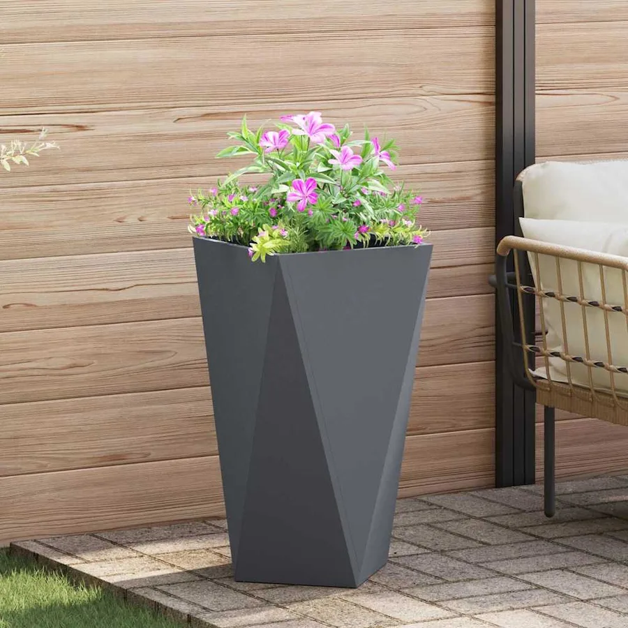 Jardinière 2 pc Anthracite 40 x 40 x 75 cm Acier - 4