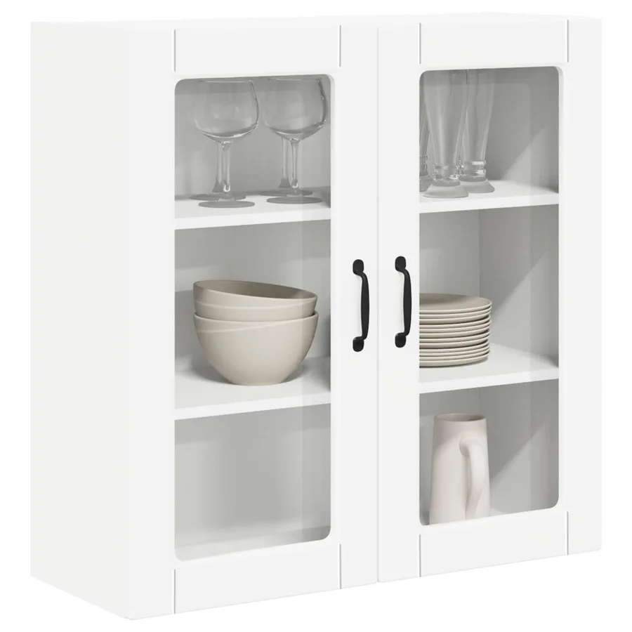 Cabinet en verre mural PORTO Blanc 80 x 31 x 80 cm - 3