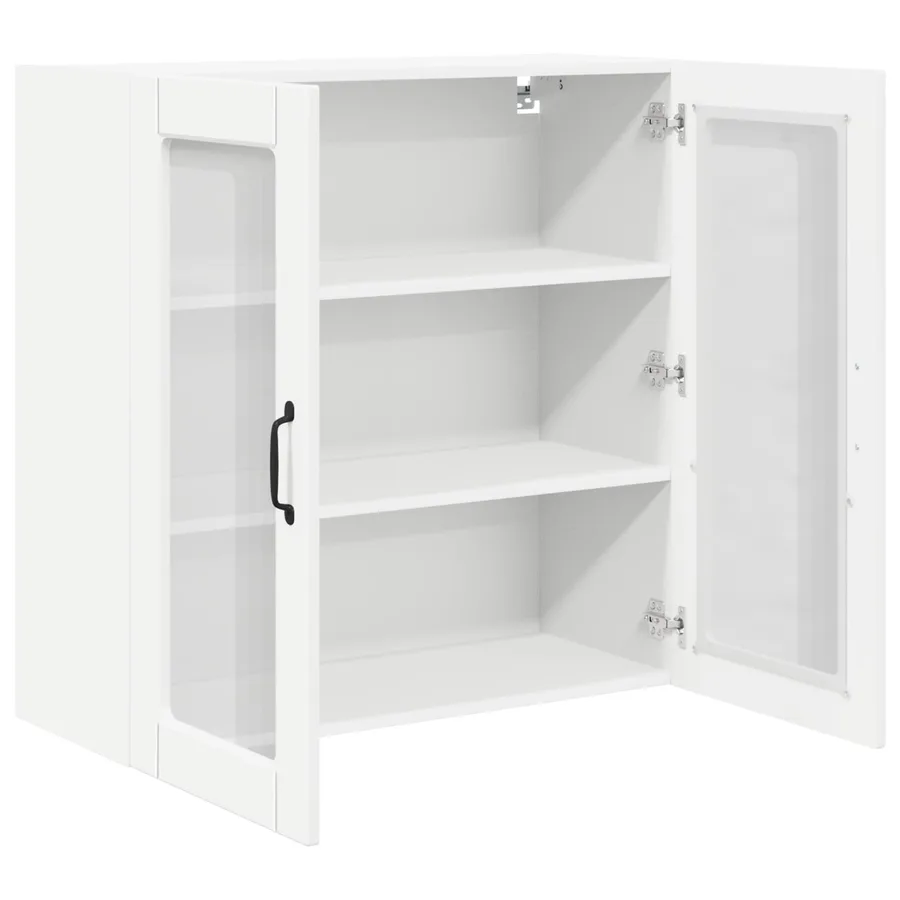 Cabinet en verre mural PORTO Blanc 80 x 31 x 80 cm - 5