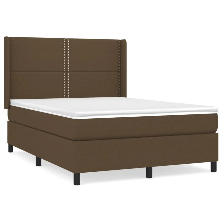 Sommier à lattes de lit avec matelas Marron foncé 140x200 cm - 2