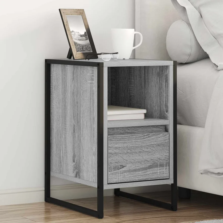 Table de chevet Gris Sonoma 39,5 x 30 x 50 cm Bois d'ingénierie