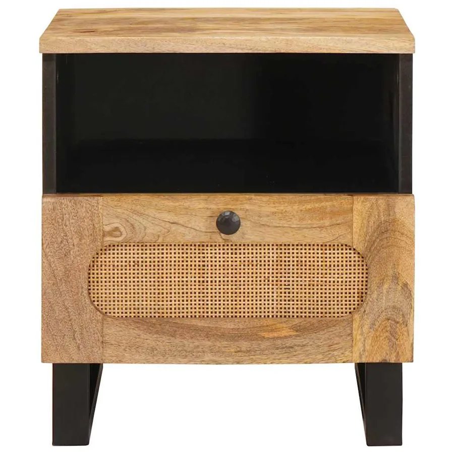 Cabinet de chevet avec tiroir 2 pcs Naturel 40 x 33 x 46 cm - 5