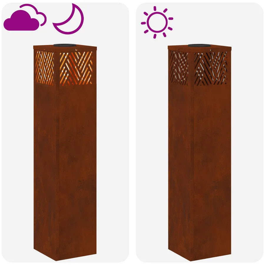 Lumière de chemin LED solaire 2 pcs Blanc chaud 18 x 18 x 80 cm - 14