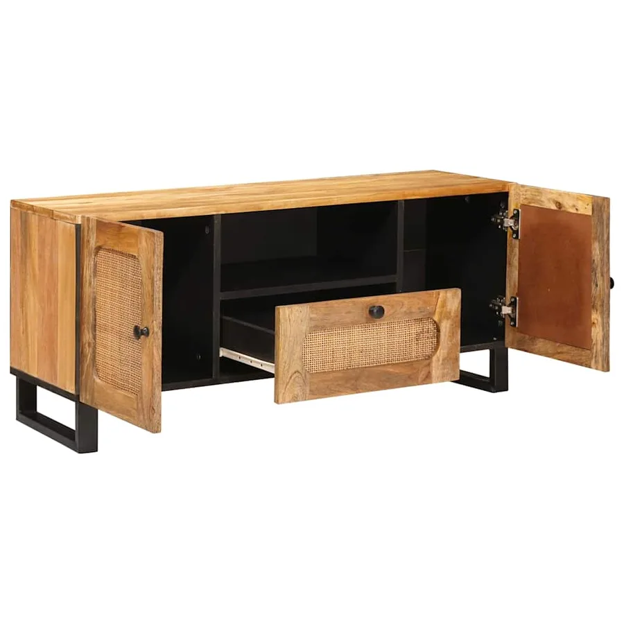 Meuble TV Marron 105 x 33 x 46 cm Bois de mangue massif - 2