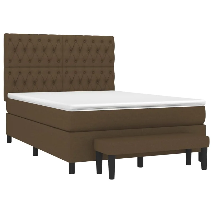 Sommier à lattes de lit avec matelas Marron foncé 140x200 cm - 3