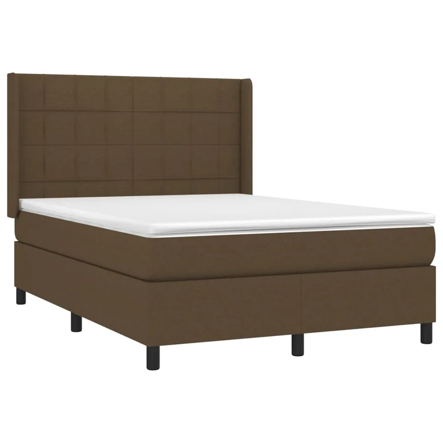 Sommier à lattes de lit matelas et LED Marron foncé 140x200 cm - 4