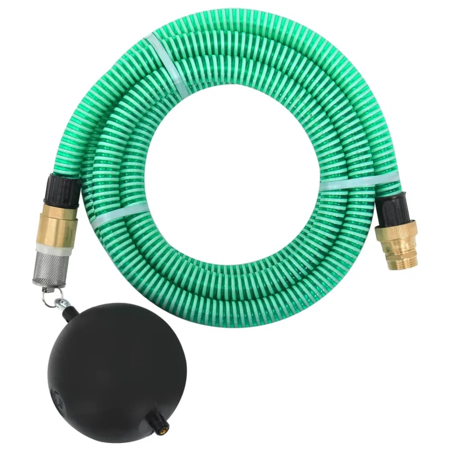 Tuyau d'aspiration avec raccords en laiton vert 1,1" 25 m PVC