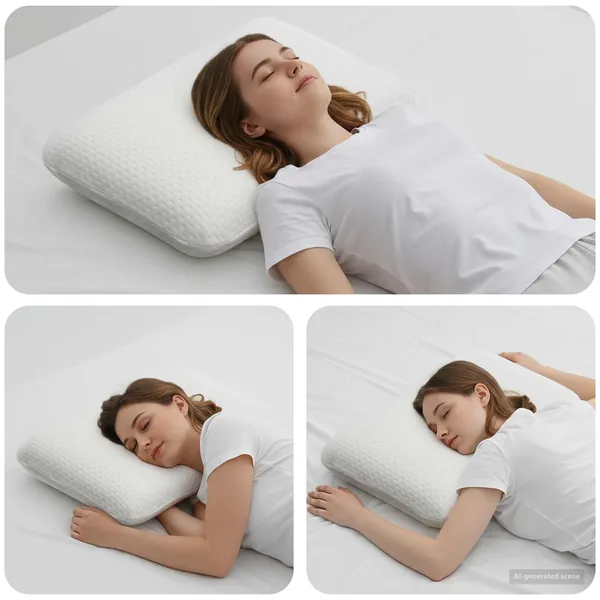 Coussin de sommeil Uni Blanc 60 x 40 x 13 cm