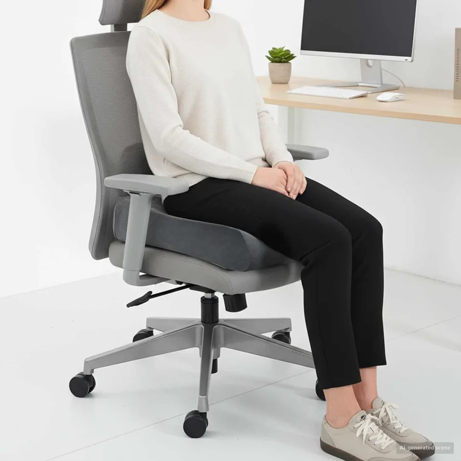 Coussin d’assise Uni Gris 40 x 40 x 13 cm Mousse PU - 3