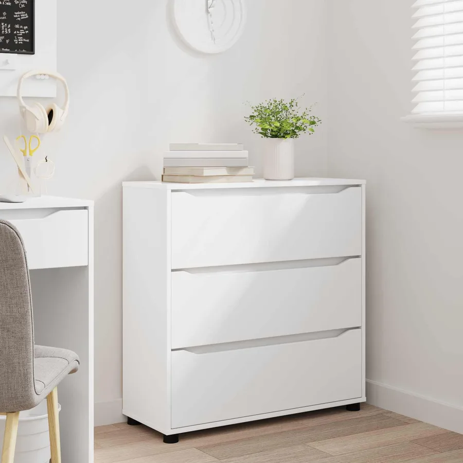 Armoire de rangement Blanc 80 x 31 x 81 cm Bois d'ingénierie - 5
