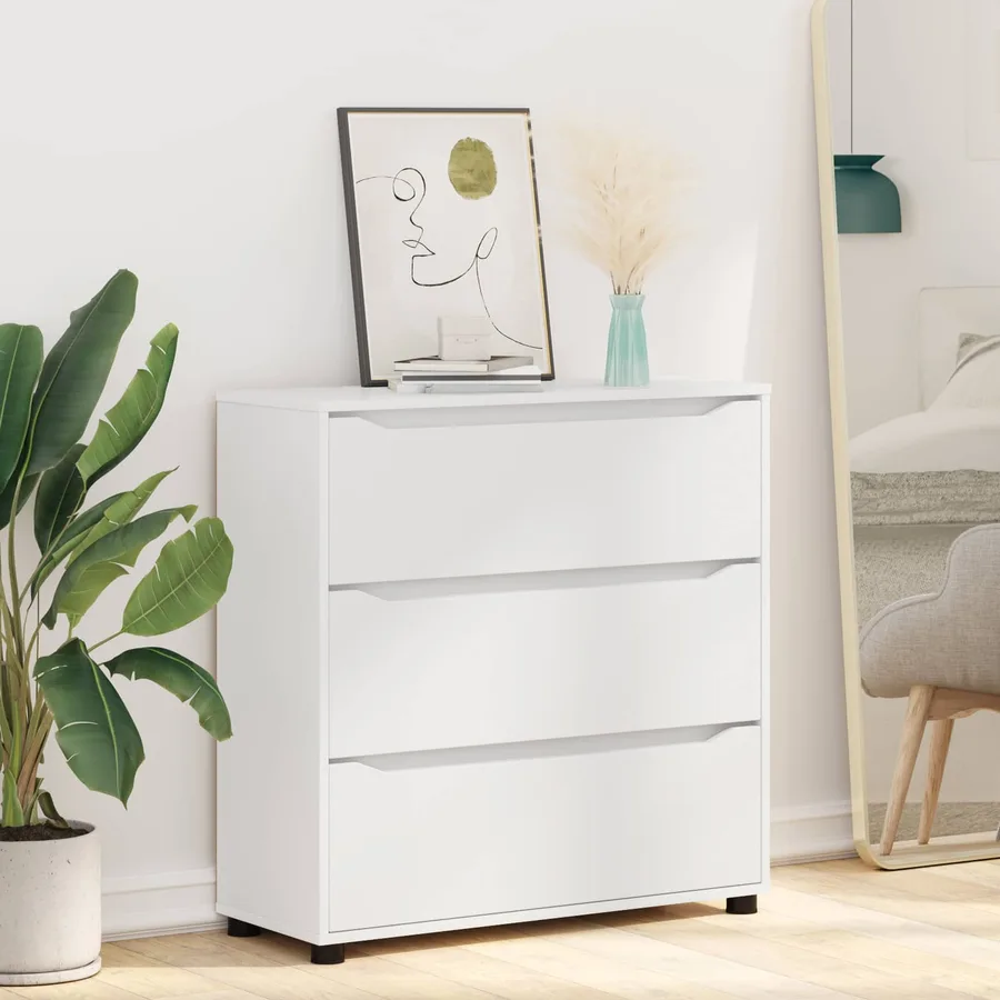 Armoire de rangement Blanc 80 x 31 x 81 cm Bois d'ingénierie - 6