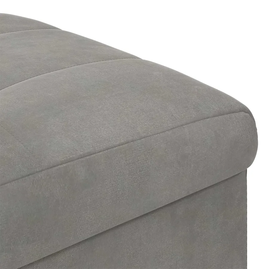 Pouf de rangement Gris clair 40 x 40 x 45 cm Velours - 7