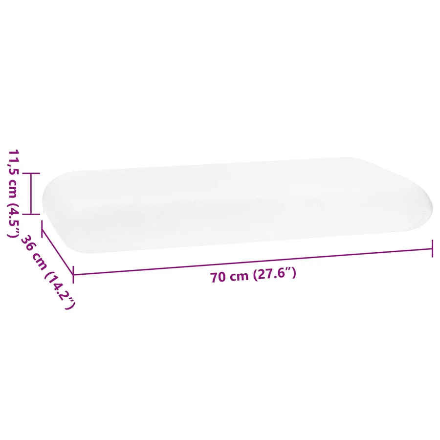 Coussin de sommeil Uni Blanc 70 x 36 x 11,5 cm - 8