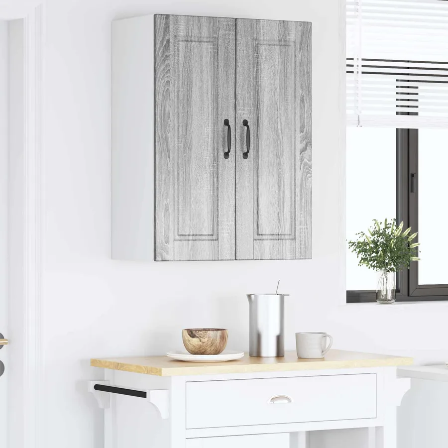 Meuble mural PORTO Gris Sonoma 60 x 31 x 80 cm - 4