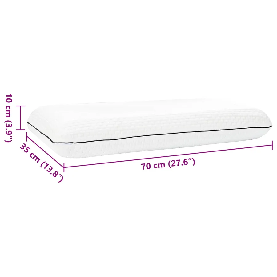 Coussin de sommeil Uni Blanc 70 x 35 x 10 cm Mousse de Gel - 10