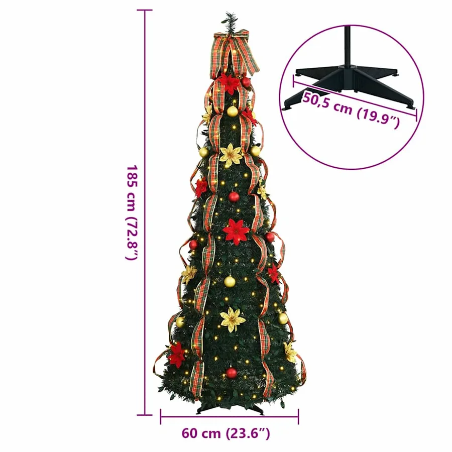 Sapin de Noël artificiel avec 150 LED Vert 185 cm PVC - 10